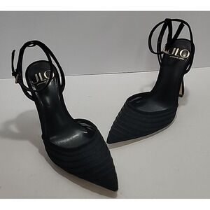 Jennifer Lopez Womens 6.5 Black Ankle Strap Heels Formal Whimsigoth Career Y2K‎